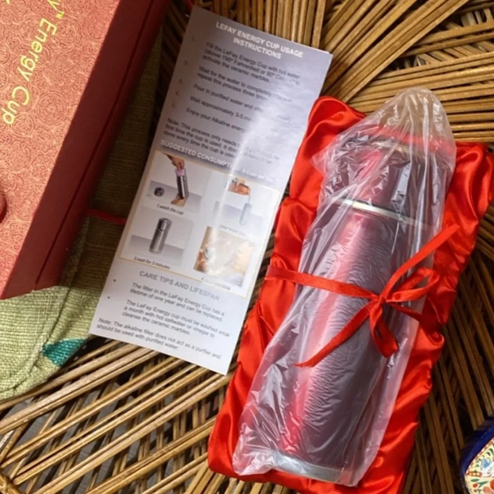 LEFAY Alkaline Energy Cup NEW! Red Stainless Steel Thermal Healthy Water Filter - Picture 3 of 9